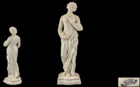 Belleek - Ireland Superb Quality Classical Figure of a semi-naked maiden with flowing robes,