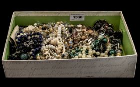 Mixed Box Lot of Costume Necklaces and Beads.