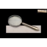 Silver Handled Magnifying Glass, nice quality silver magnifying glass, fully hallmarked for silver,