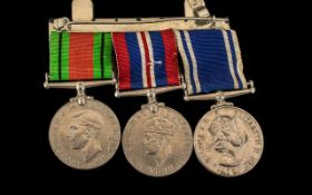 WW2 Group Of Three Medals To Include Defence And War Medal + Police Long Service And Good Conduct