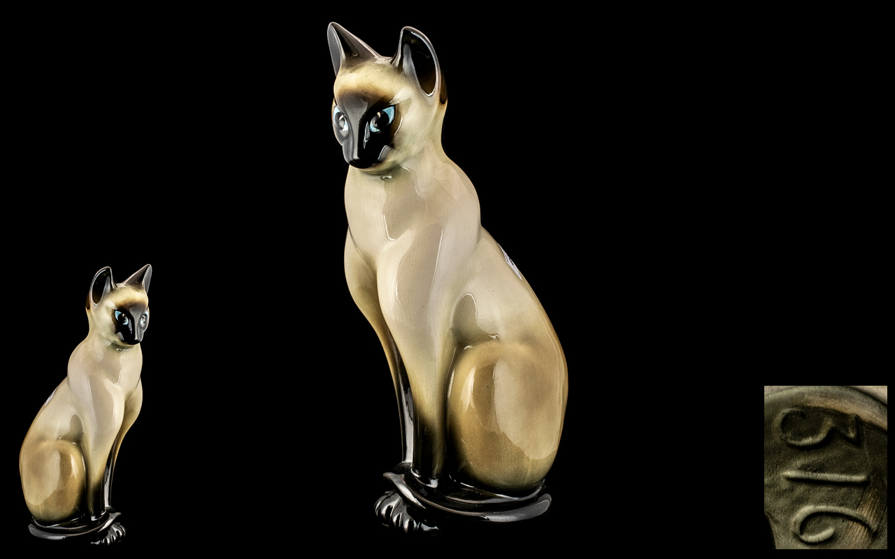 1950-60's Figure of a Siamese Cat, in typical poise.