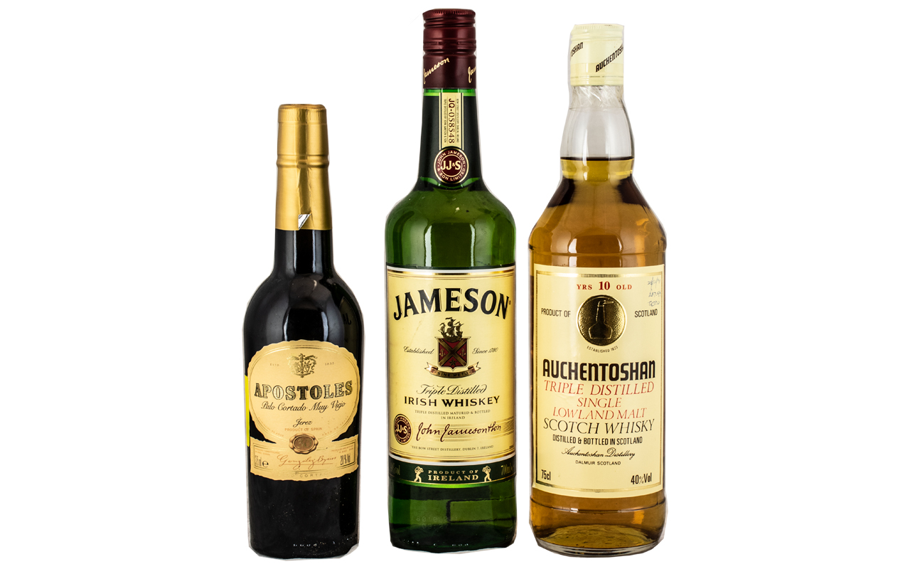 Two Excellent Whiskies (2) & A Vintage Wine, comprising: 1.