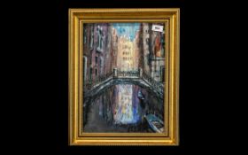 Crabtree Mixed Media Painting depicting The Bridge of Sighs in Venice,