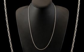 Ladies or Gents 9ct White Gold Contemporary and Elegant Fancy Link Chain. Excellent Clasp and