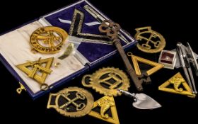 Masonic Interest: Small Case Containing Masonic Book (John Theophilus) -one hundred printed,