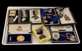 Masonic Interest: Collection of Silver and Enamel Medals, Abington Lodge, silver medallion,