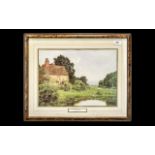 Framed Print of Scammels Farm by Edward W Waite (1878-1927) measures 21" x 17".