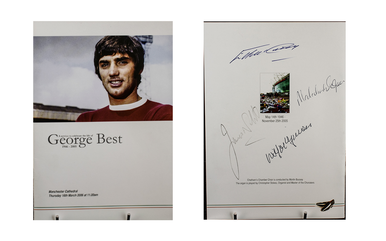 George Best Celebration of Life Programme, Thursday 16th March 2006 at Manchester Cathedral.