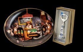 A Franklin Mint 'An Ace in The Hole' Oval Tray limited edition plate number 299459. Measures 8.