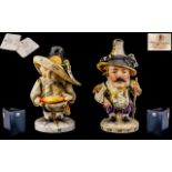 Royal Crown Derby Ltd and Numbered Edition Porcelain Pair of Millennium Dwarfs.