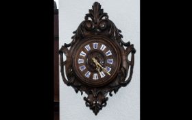 Antique Black Forest Wall Clock, highly carved Black Forest wall clock, the quality of the carved