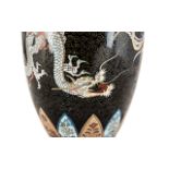 A Japanese Meiji Period Cloisonne Vase Superb quality, depicts dragon chasing the phoenix.