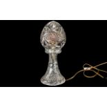 Early 20th Century Glass Mushroom Lamp of typical form, chrome fitting, needs re-wiring. Height 16.