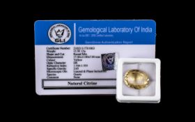 Three Gemstones comprising of 13.50 ct Citrine Certified Gemstone. 5.4 Ct Natural Blue Sapphire.