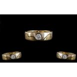 18ct Yellow Gold - Attractive 5 Stone Diamond Set Ring of Contemporary Design. Hallmark Birmingham
