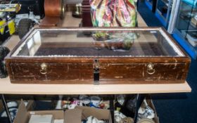 Table Top Display Cabinet with brass fittings; 36 inches x 18; ideal for antiques fairs,