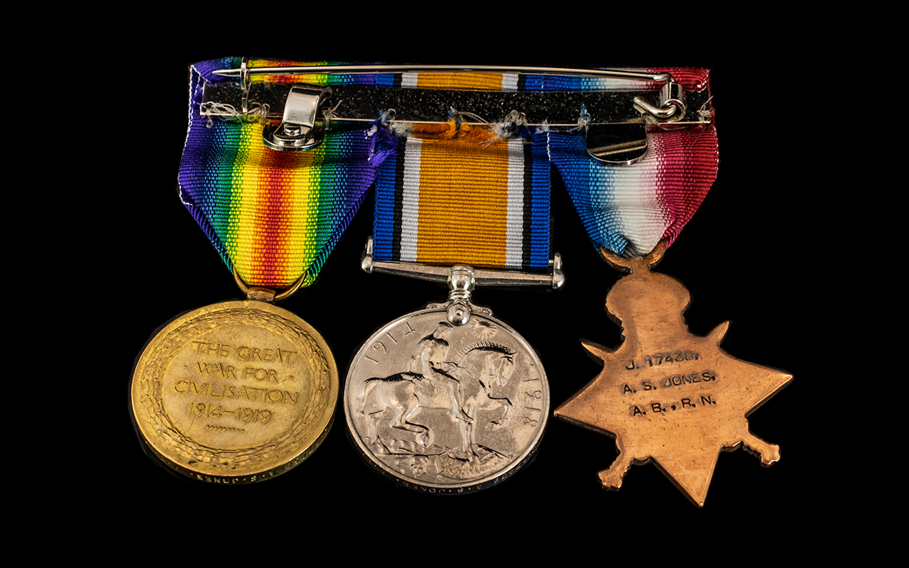 WW1 Medal Group Of Three To Include 1914-15 Star, British War And Victory Medal, All Awarded To J. - Image 2 of 3