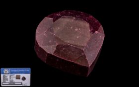 Large Pear Shaped Natural Ruby Gemstone. 2500ct. With Gemstone Authentication Report. Measures 90.