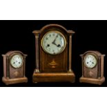 An Early 20th Century Oak Cased Mantel Clock with Hamburg American Clock Company Movement.