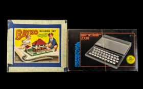 Vintage Toy Interest - Boxed Sinclair ZX81 Personal Computer with book,
