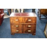 Campaign Style Writing Desk, campaign style cabinet with leather top,