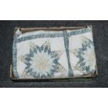 Vintage Style Patchwork Quilted Bedspread/Throw, king size, in pale blue and which colour scheme.