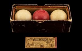 Early 20th Century Boxed Set of Billiard Balls,