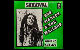 Bob Marley Rare Signed 1979 First Pressing German 45 Single Survival This is something amazing and