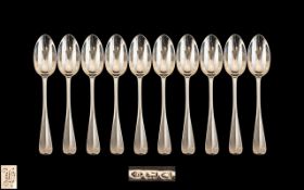 Set of Ten Silver Teaspoons, London hallmark, approx 4 oz.