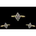 18ct Gold and Platinum Attractive Diamond Set Cluster Ring.