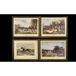 Four Framed Hunting Prints titled The Meet at Blagdon, Sir Richard Sutton and the Quorn Hounds, Bury