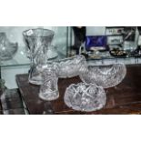 Mixed Collection of Crystal Glass, comprising a 10" vase, a 6" vase,