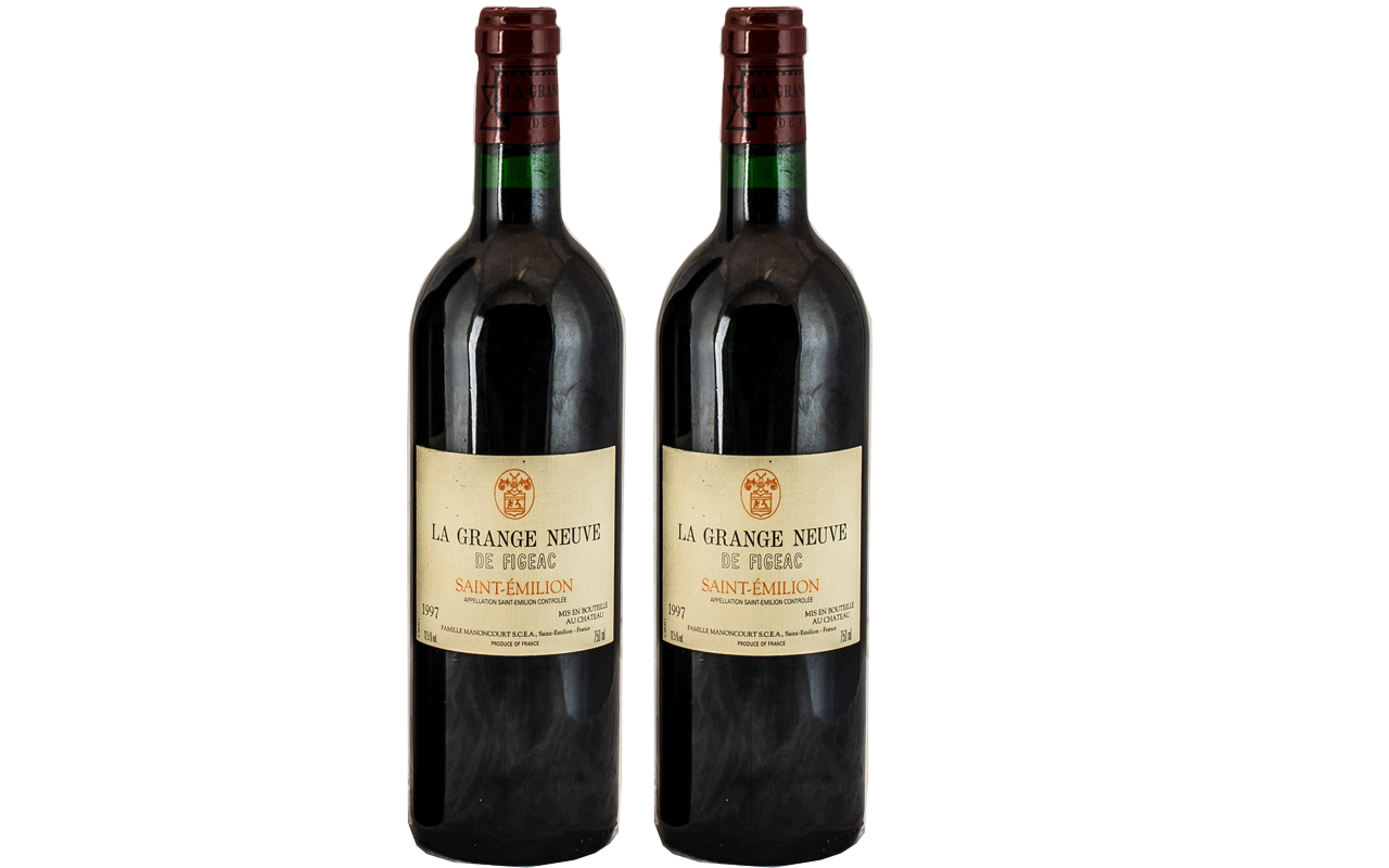 Saint - Emilion Chateau Figeac Le Grange Neuve De 1997 Bottle of Red Wine ( 2 ) Bottles.