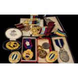 Case Containing Twelve Miscellaneous Masonic Gilt Metal and Enamel Medals