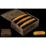 Antique Advertising Shoe Brush Box and Brushes, labelled 'Co-Operative Wholesale Society Ltd.