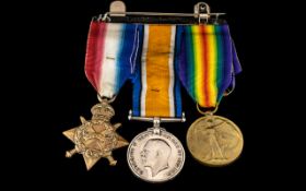 WW1 Medal Group Of Three Medals + Death/Memorial Plaque 1914-15 Star, British War And Victory Medal,