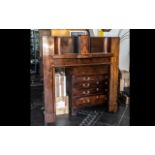 Art Deco Mahogany Fireplace Surround with a Top Shelve In Traditional Deco Shape.