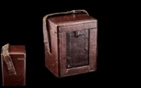 Victorian Leather Carriage Clock Case in