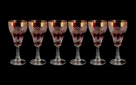 Cranberry Glass - Suite of Six Large Win