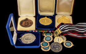 A Collection of Base Metal Award Medals