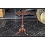 Victorian Carved Walnut Side Table, On Carved Column And Cabriole Legs.