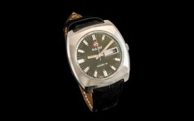 Rado Rare 1960's Vintage Conway 10 Automatic Swiss Watch with black face, day/date,