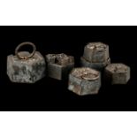 Set of Eight French Antique Iron Weights, 50g to 2kg,