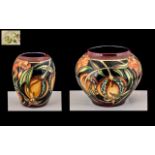 Moorcroft - Modern Tubelined Vases ( 2 ) Both Vases are of the ' Plevriana ' Design.