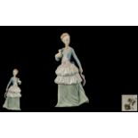 Nao by Lladro Tall and Impressive Hand Painted Figurine ' Elegant Young Woman ' In a Large