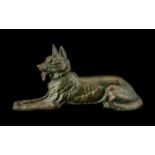 Art Deco Period Bronze over Metal Figure of a German Shepherd Dog,