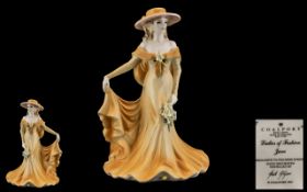 Coalport - Fine Bone China Exclusive Hand Painted Figurine ' Ladies of Fashion ' June '.