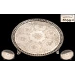 Goldsmiths Alliance Cornhill London Superb Quality Ornate Sterling Silver Circular Footed Tray of