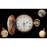 Doxa - Excellent Gold Filled Demi Hunter 15 Jewell's Keyless Pocket Watch. c.1930's.