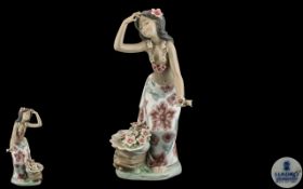 Lladro - Hand Painted Porcelain Figure ' Aloha ' Hawaiian Dancer. Model No 1478.